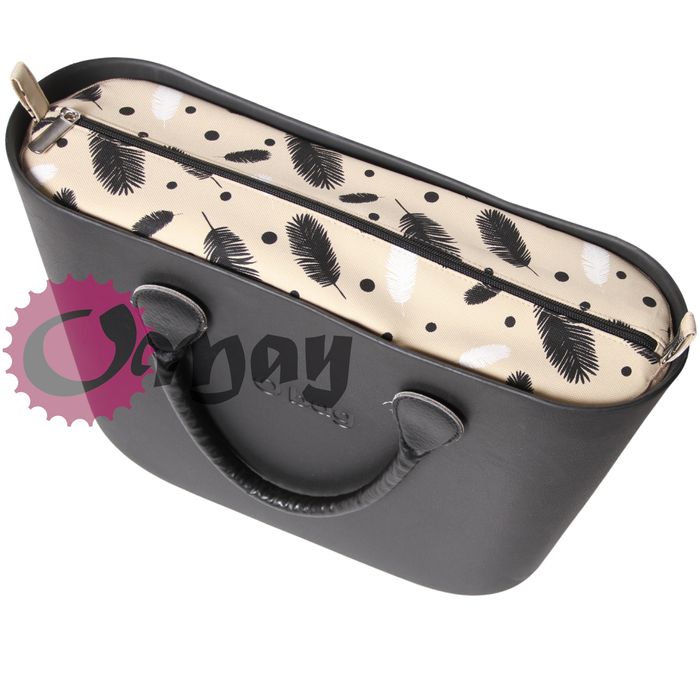 organizer OBAG STANDARD pióra czarne beż 2 kieszenie wkład OMAY