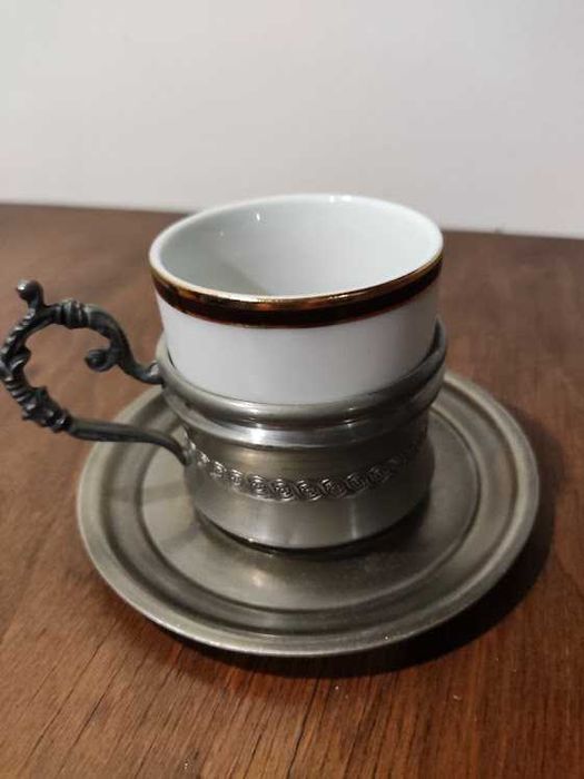 antyk, komplet, zestaw filiżanka w koszyczku 6 szt. i inne