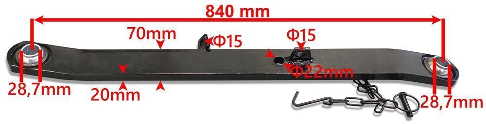 Mocne CIĘGŁO Dolne Belka 840mm Prawe C-330 C330 SM-G [4305]