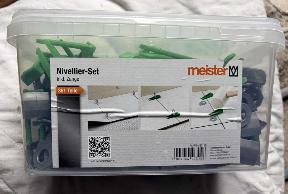 Kit Nivelamento Azulejos Meister 351 Peças Alicate Cunhas Pavimento