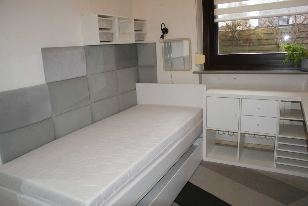 meble młodzieżowe biurko IKEA łóżko szafa białe materac regał 90 200