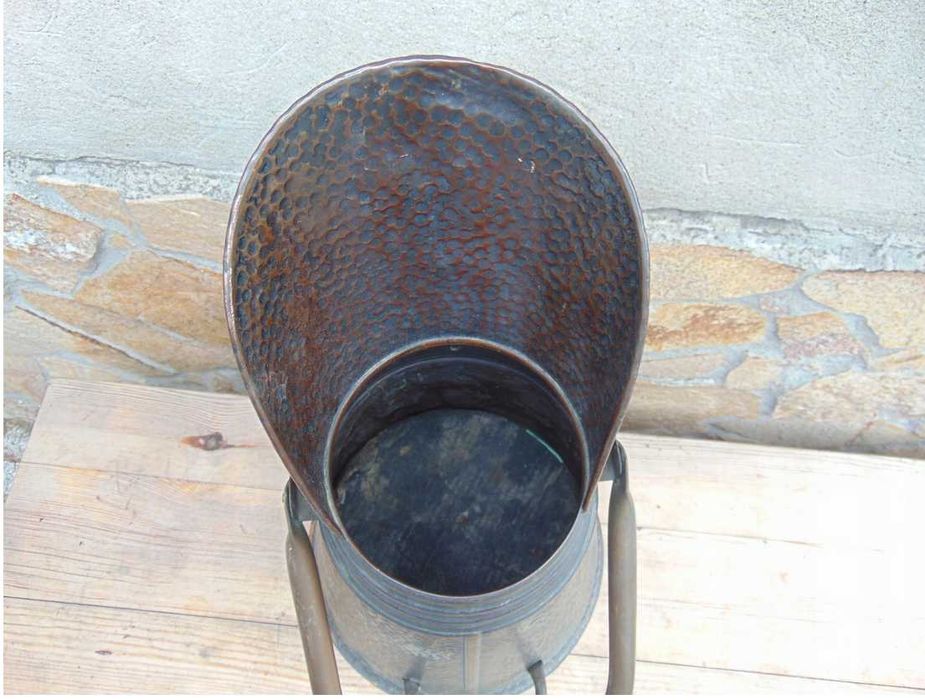 Mosiężny pojemnik na parasole,drewno itp.vintage z lat 70