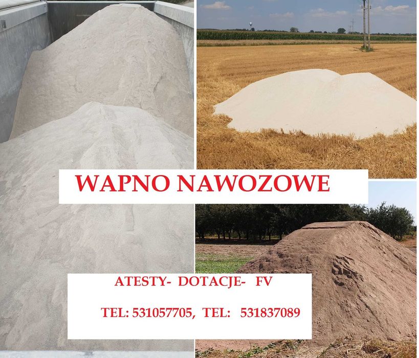 Wapno Nawozowe Węglanowe, Magnezowe, Kreda - na Obfite Plony - ATESTY!