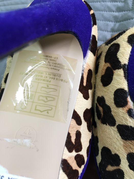 Atmosphere Primark Sandały 37 4 Panterka Granat skóra