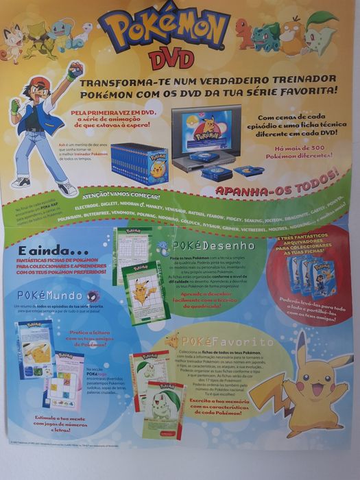 Poster antigo dos Pokemon ano 2007 oficial em português