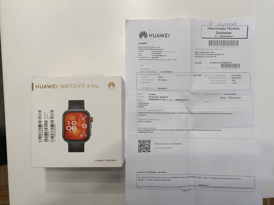 Huawei Watch Fit 4 Pro Novo e Selado