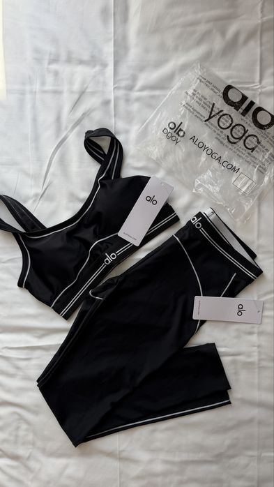 Czarny set Alo Yoga | rozmiar S