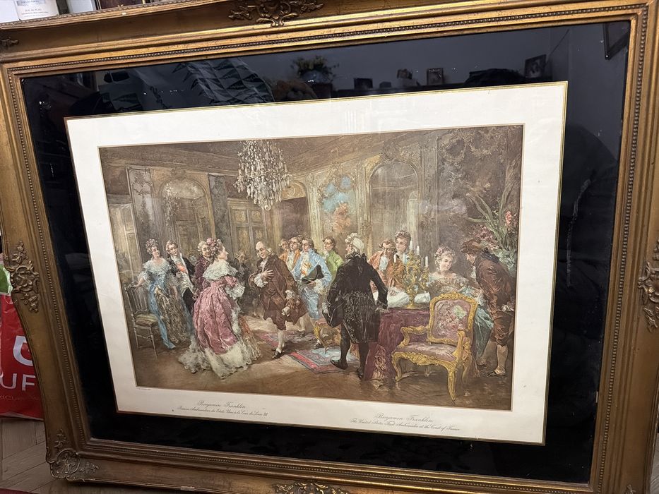 Quadro Antigo Elegante com Moldura Dourada Oportunidade