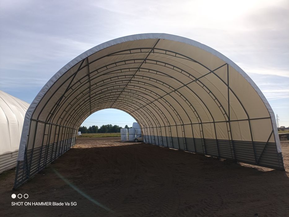 Hala łukowa wiata namiot słoma bydło drób maszyny