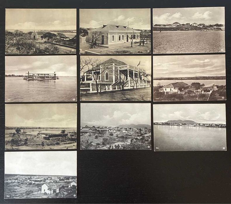 Lote 10 Postais Antigos Tete, Moçambique - Vistas e Rio Zambeze (Com Manuscrito de 1939)