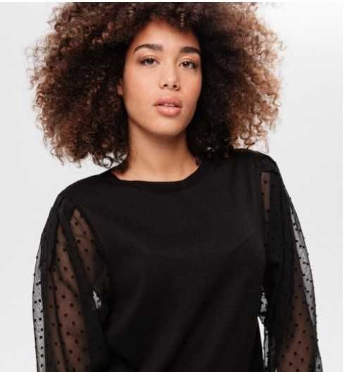 Elegancki sweter roz. XL Promod prześwitujące rękawy