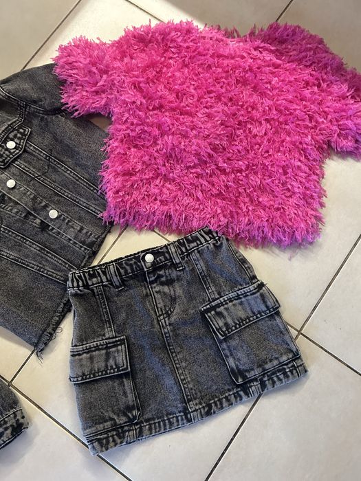 Komplet czarny jeansowy 122