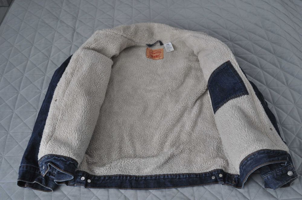 levis левайс sherpa куртка джинсовка мужская темная хл