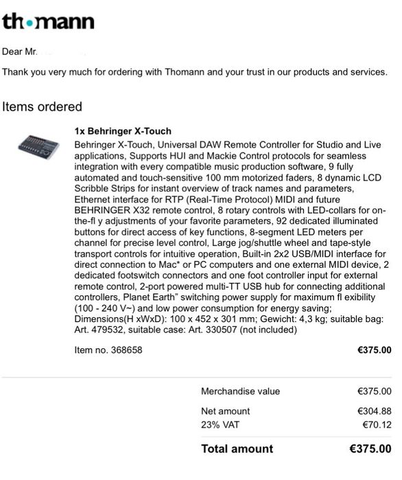 Controlador Behringer X-Touch