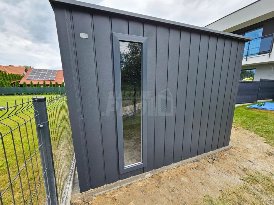 Schowek - domek ogrodowy 3x2m okno - antracyt - dach spad w tył GP700