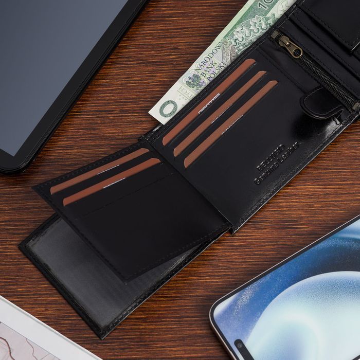 Portfel męski skórzany ARTURO 032 czarny prezent okazję imieniny nowy