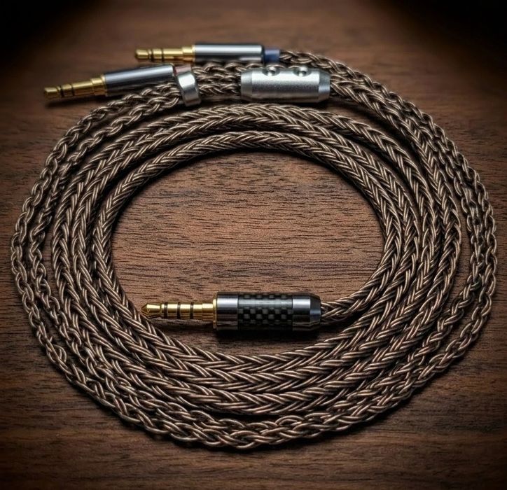 Kabel Słuchawkowy 16 Rdzeni Miedź PCOCC TRS 3.5mm/4.4 Balance 1.25m