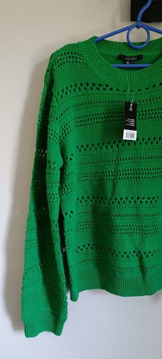 Zielony ażurowy sweter Esmara 40 L M nowy z metkami