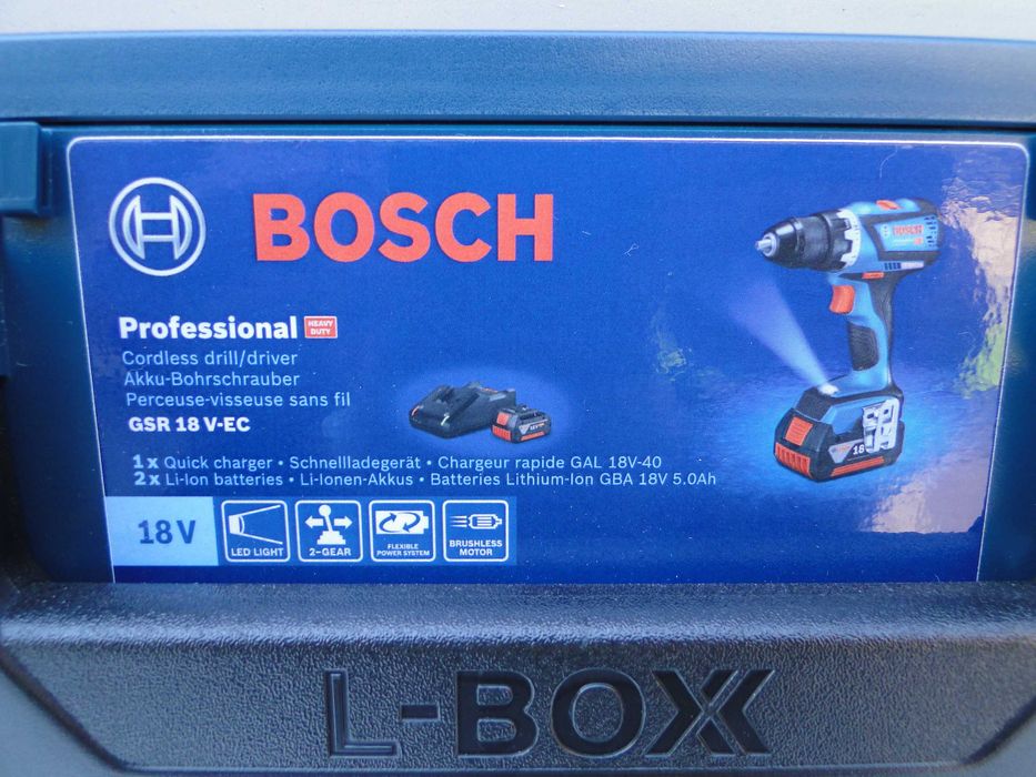 BOSCH GSR 18V-EC, Wiertarko-Wkrętarka Aku, Nowa