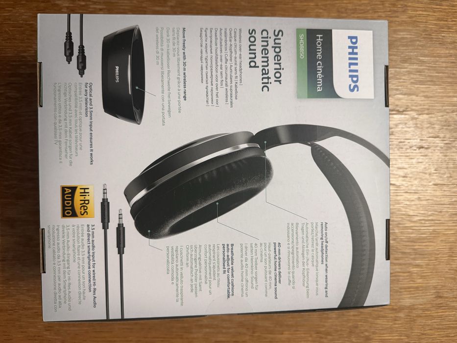 Słuchawki bezprzewodowe Philips SHD8850/12 Nauszne Czarne