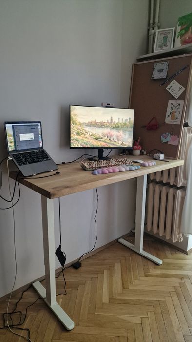 Dębowe biurko regulowane elektrycznie