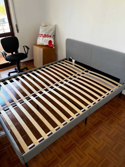 Cama SLATTUM + Colchão VESTEROY casal 160x200
