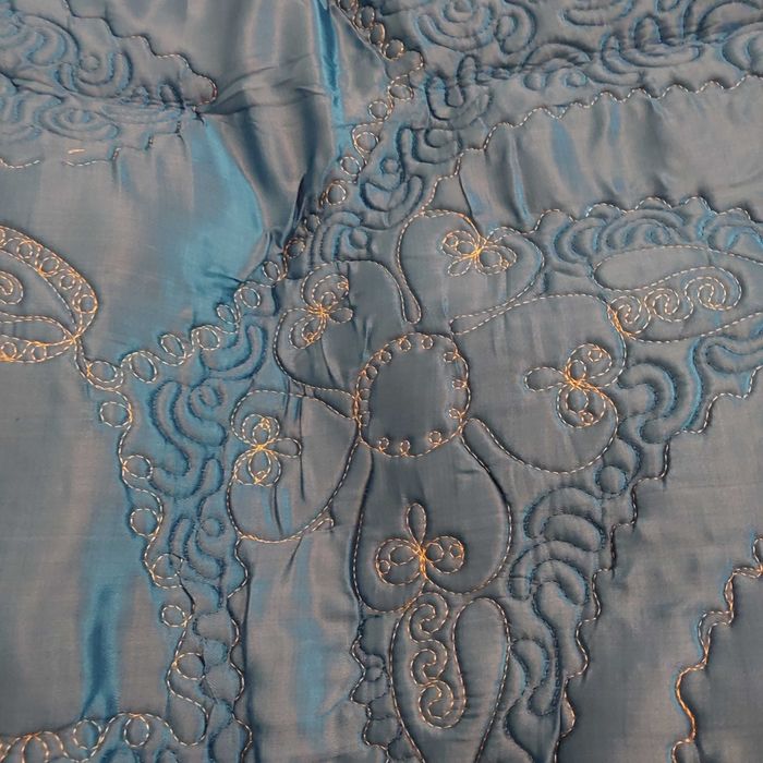 Colcha acolchoada bordada dupla face64729900118403124