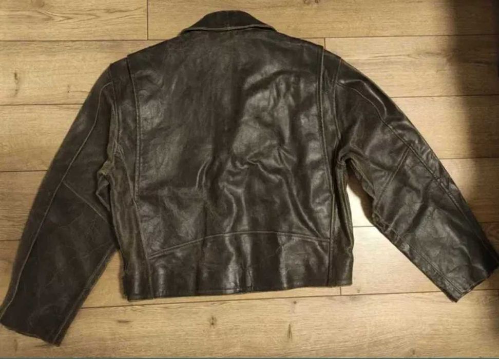 Redford XL 50 шкіряна чоловіча байкерська косуха куртка вінтажна сіра