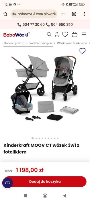 Wózek kinderkraft 3w1