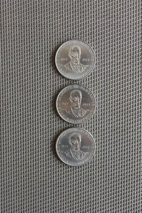 03 moedas comemorativas 25$00 cupro-níquel 1977 Alexandre Herculano