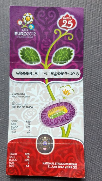 Bilet EURO 2012 mecz Portugalia - Czechy