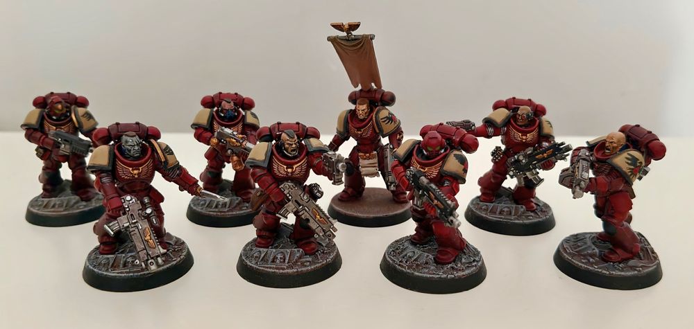 Warhammer 40K || Kill Team || Space Marines Intercession Squad Blood Ravens – pomalowane