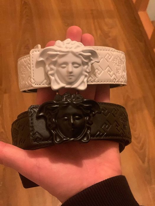 Ремень Versace (Білий,Чорний)