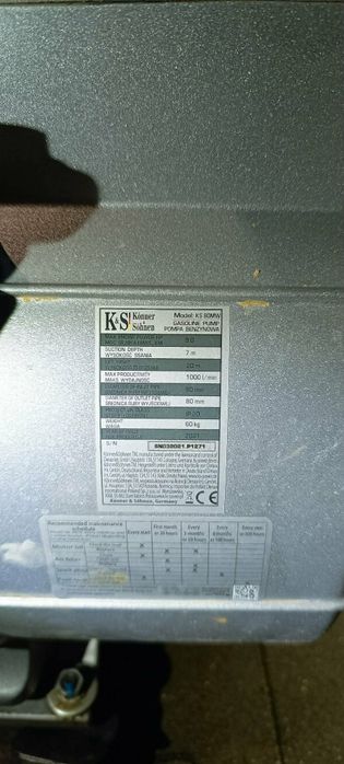 Pompa spalinowa do wody k&S ks80mw