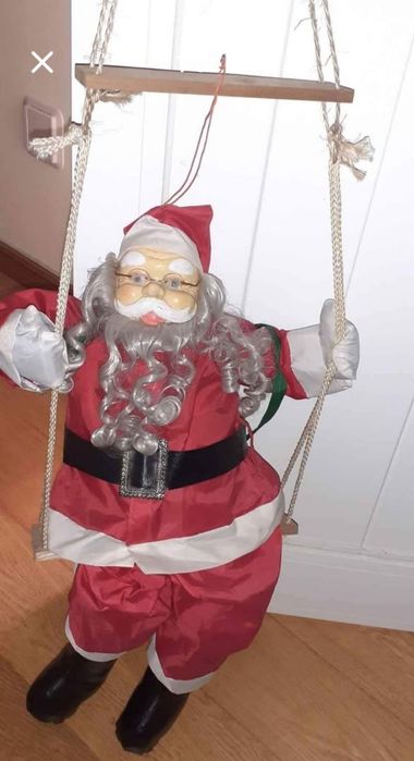 Santa Claus on a Swing for Hanging