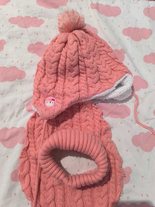 Komplet czapka plus komin dziewczynka 2-3 latka