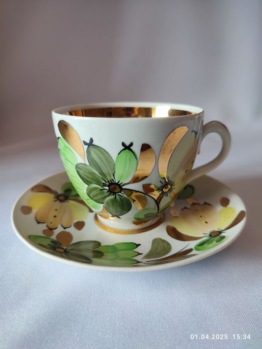 Кофейный сервиз Полонное, чайный сервиз "Июльский" ПФЗ. СССР винтаж.