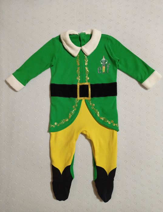 Новогодний костюм человечек Эльф, помощник Санты на 6-9 месяцев