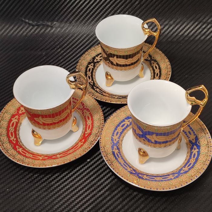 Колекційний набір кавові чашки блюдця порцеляна