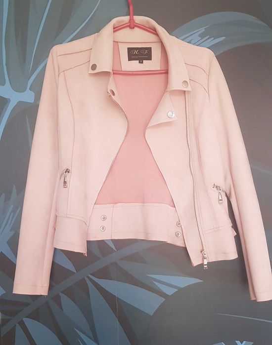 kurtka damska ramoneska pudrowy róż S