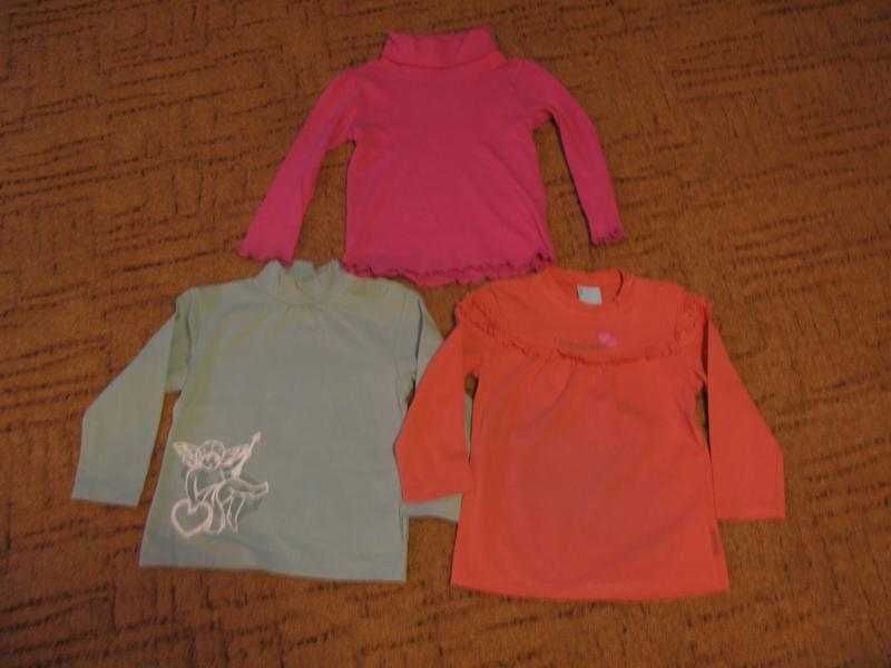 Bluzeczki x3 z długim rękawem i spódniczka H&M (rozm.92)