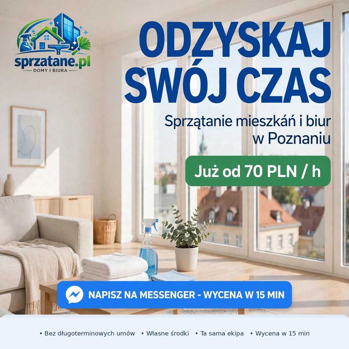 Sprzątanie domów i biur, Poznań i okolice