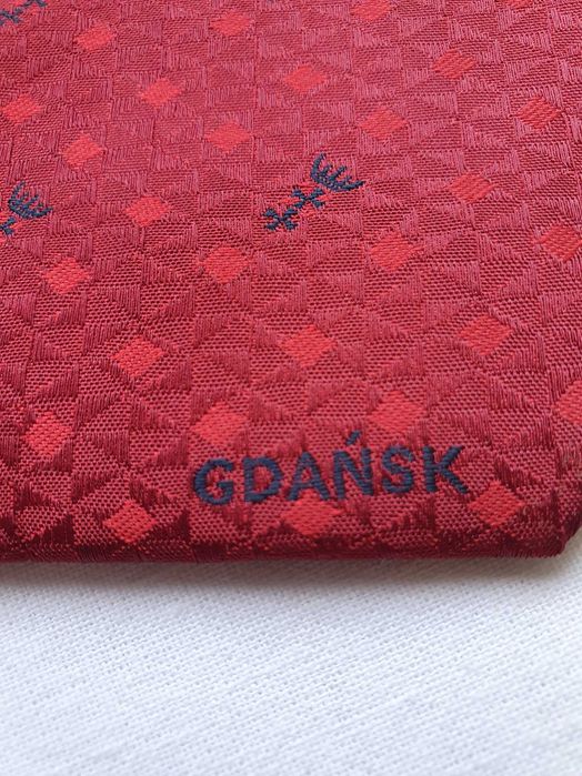 Krawat czerwony bordowy Gdańsk (T)