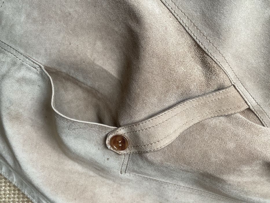 Casaco  em pele bege com bolsos - anos 50 - Vintage