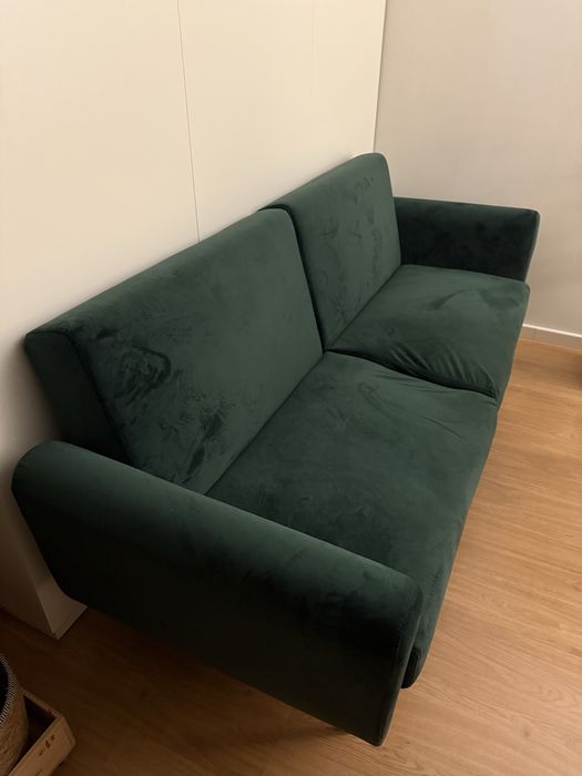 Sofá cama veludo verde