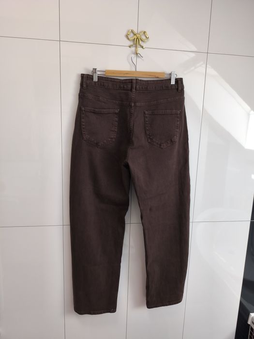 Moon Girl Jeansy Mom Fit XXL Brązowe Wysoki Stan