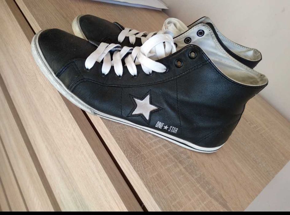 Skorzane wysokie converse 41