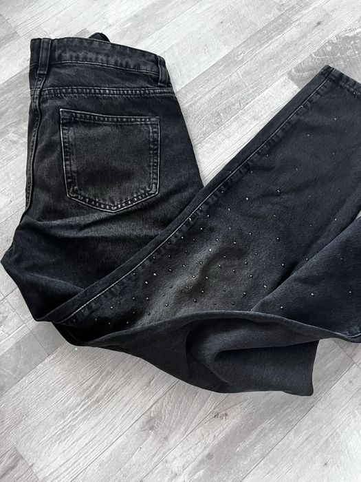 Zara dzinsy jeansy spodnie cyrkonie dzety blyszczace 36 nowe