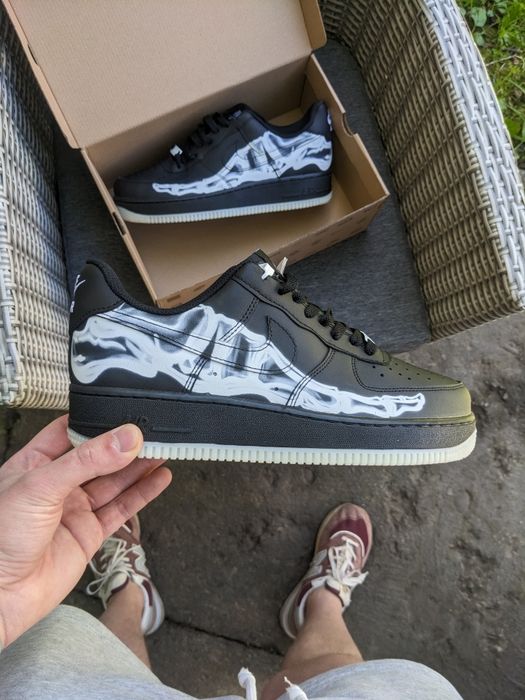 Уцінка! Nike Air Force 1 '07 QS 'Black Skeleton' 41 26 см