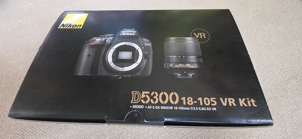 Nikon d5300 Nowy migawka 0 obiektyw 18-105. NOWY